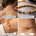 Mandala Crafts 16mm Gold Color Metal Lobster Clasps for Jewelry Making - 100 Lobster Claw Clasps with Jump Rings Jewelry Findings Kit for Necklaces Bracelets Charms Fasteners