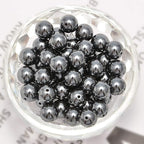 NCB 100Pcs 8mm Natural Stone Beads - Black Hematite Gemstone Round Loose Stone Spacer Energy Healing Beads with Free Crystal Stretch Cord for Jewelry Making