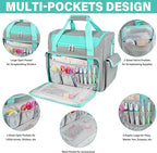 Craft Bag for Scrapbook Supplies, Large Scrapbook Tote with 15.6'' Laptop Sleeve, Art Supply Storage Bag with Multiple Pockets for Scrapbooking Tools, Gray