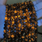 12MM 28PSC Flame Yooperlite Stone Beads Loose Beads for Jewelry Making DIY Bracelets Show Flame Color Under The Irradiation of UV Lamps