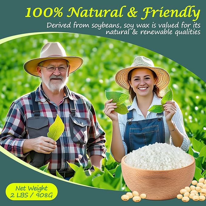 SWIGRANCE Soy Wax Pellets 2LBS / 908g, Natural Soy Candle Wax Candle Making Supplies, for Making Pillars, Container and Molded Candles, Cire de SOJA