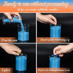 Sukh Blue Candle Sand with Wick - 430G(0.94lb) Sand Candle with Wicks Refillable Candles for Weddings, Parties, Halloween, Christmas