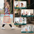 Large Poster Storage Bag, 25" x 19" Art Portfolio Bag with Pocket for Poster, Cutting Mat, Bulletin Board, Scrapbook, Keepsake - Waterproof Art Bag for Home Office Outdoor