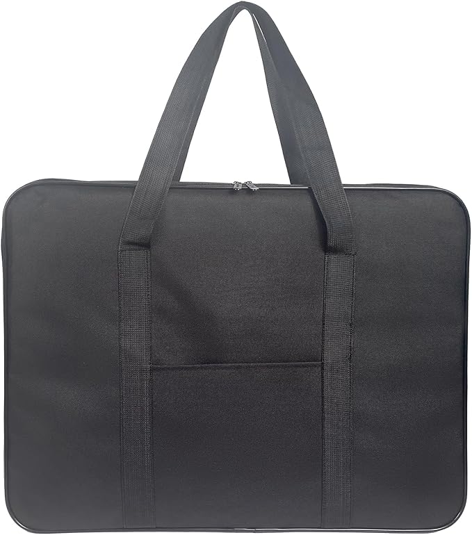 JJRING Art Portfolio Case, Wire Framed Nylon Portfolio Tote, Art Storage Bag in 23 Inches by 17 Inches, Great Carrying Bag for Artworks, Posters, Drawings, Prints(Black)