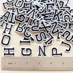 1 inch Iron on Letter Patches 78 Pieces, A-Z Embroidered Alphabet Patches for Clothing Jackets Hats Backpacks Jeans Black