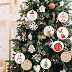 100 PCS 2 Inch - 2.4 Inch Small Wood Slices, Mini Wood Slices with Hole for DIY Arts Craft Christmas Ornaments