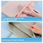 Pendancy Mesh Zipper Pouch A4 Size, Large Double Pocket Waterproof File Bag with Handle, 11x13.8 in Foldable Document Storage for Puzzle Project/Cross Stitch/Travel/Office（Advanced Green）