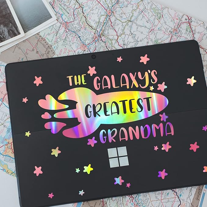 GIRAFVYINL Holographic Pink Permanent Vinyl Permanent - 12” X 10FT Glossy Hot Pink Vinyl Permanent for DIY Home and Car Decor, Tumbler