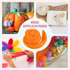 MECCANIXITY Wool Roving Yarn Soft Felting Wool 50g/1.76oz Pure Chunky Roving Yarn for Needle Felting Knitting Blanket Spinning Weaving Art DIY Craft Orange