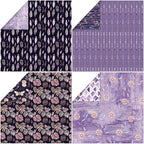 Scrapbook Paper 12x12, Double-Sided Suede Textured Decorative Craft Paper Set for Greeting Cards, Photo Album Decoration, 24 Sheets/24 Designs