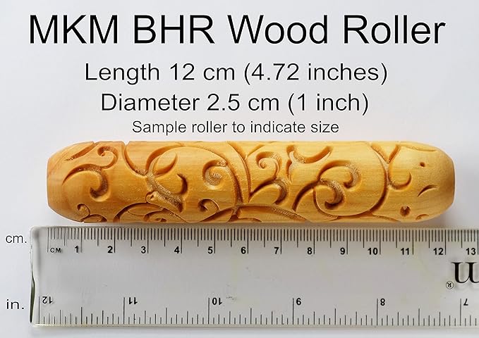 MKM Pottery Tools Wood Big Hand Rollers for Clay (BHR-146 Citrus Slices)