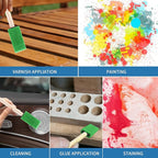 1" Foam Paint Brushes - 100 Pack, 1-Inch Painting Sponges - Premium Foam Brushes - Lightweight & Durable - Sponge Brush Ideal for Painting, Crafting, Acrylics, Stains, Varnishes (Green)