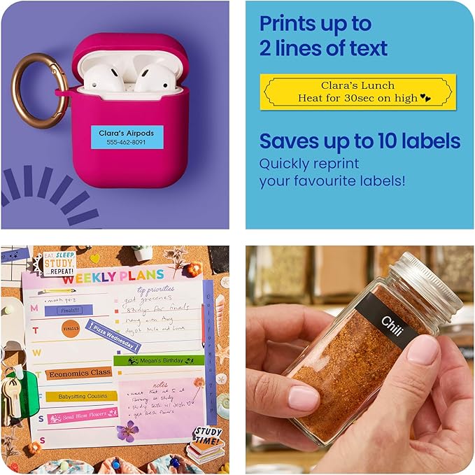 Brother P-Touch PT-N20 Personal Desktop Label Maker, Portable, Handheld and Prints, P-Touch Btag ~½” (12mm) Wide Color Personalized Label Tapes (Pack of 3)