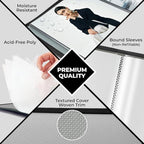 Dunwell Art Portfolio 8.5x11 Folder (Silver), Mounting Paper, Portfolio Binder for Artwork and 8.5 x 11 Documents Art Folder, 24 Pockets Display 48 Pages, Acid-Free Poly Presentation Book