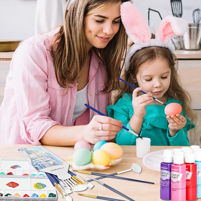 Paint Brushes Set, 20PCS Painting Brushes Different Types of Brushes for Acrylic Paint, Watercolor, Oil, Paint Brushes Bulk for Nail, Face Art, Craft, Rock Painting and School Project