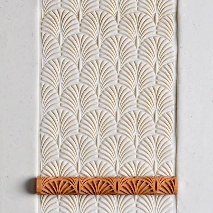 MKM Pottery Tools Wood Twig Rollers for Clay (TW-25 Deco Fan)