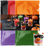 Sukh Candles Sand and Wicks for Halloween - 430G(0.94lb) Sand Candles with Wicks Purple, Orange, Black, Red, Green Refillable Candle for Weddings, Parties