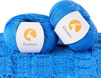 2 Balls Merino Wool Yarn, 12-Ply Luxurious and Soft Yarn for Hand Knitting & Crocheting, 1.76 OZ/50g, 120 yds/110 Meters(Blue,2Balls)