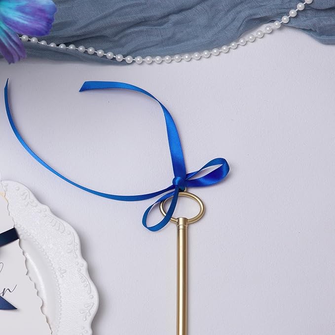 Electric Blue Ribbon 3/8 Inch Double Face Satin Ribbon for Gift Wrapping Hair Bows Making Chair Sash Valentine's Day Wedding Birthday Party Invitation Decorations Floral Craft Sewing, 25 Yards