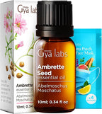 Gya Labs Ambrette Seed Essential Oil - 0.34 Fl Oz - for Hair, Skin, Diffuser, Aromatherapy & DIY Candle Making Scent