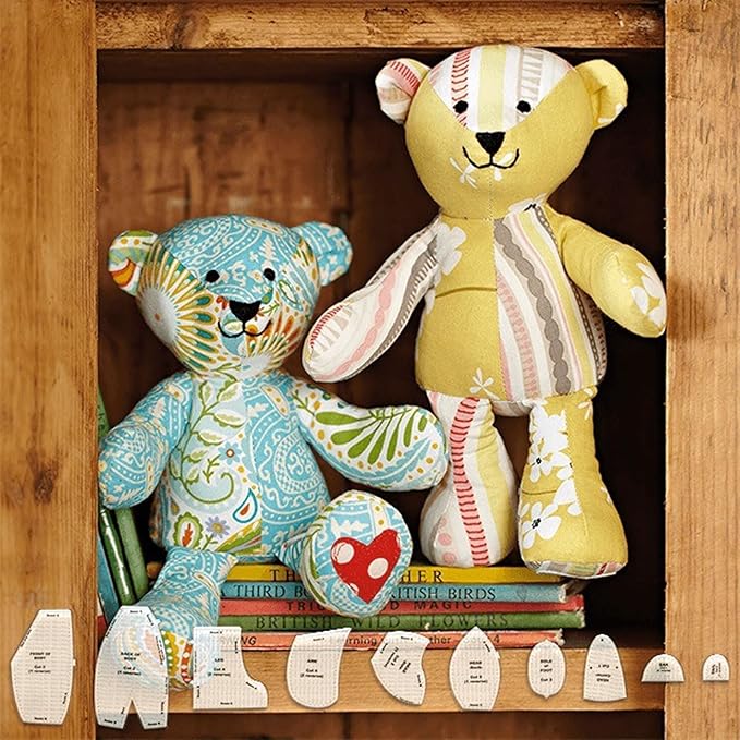Bear Sewing Pattern Set, Acrylic Quilting Tools 10 Pieces Reusable Bear Sewing Patterns for Home (L 15inch)