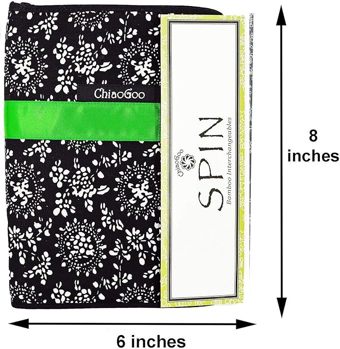 ChiaoGoo Spin Bamboo 5-Inch Complete 2500-C Interchangeable Circular Knitting Needle Set, Sizes US 2, 3, 4, 5, 6, 7, 8, 9, 10, 10.5, 11, 13, 15 with 6 Cords with Project Bag