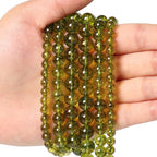 60pcs 6mm Natural Stone Beads Peridot Beads Crystal Gemstone for Jewelry Making, DIY Bracelet Necklace