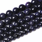 45PCS 8mm Blue Sandstone Gemstone Beads Beads Natural Stone Round Loose Beads for Jewelry Making DIY Bracelet Necklace 15" Inch