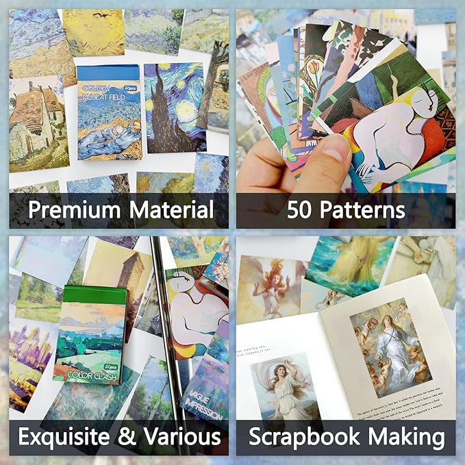 Washi Stickers, 6 Sets 300 Pcs Aesthetic Sticker Book for DIY Journaling, Journaling Supplies for Bullet Journal Art Diary Card Craft Gifts Planner Notebook