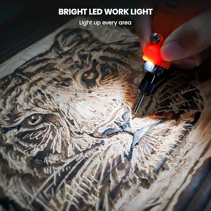 HARDELL Engraving Pen, 5 Speed Rechargeable Engraver Pen - Electric Cordless Engraving Tool for 60+ Surfaces - Beginner Friendly with 37 Accessories, Ultimate Engraving Pen Kit for Artists & DIYers