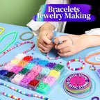 FANDAMEI 1mm Elastic String for Bracelets, Elastic Bracelets Beading Cord Stretchy Rainbow, Stretch Bead Cord for Jewelry Making, Sturdy Thread for Bracelet Necklace Crafts Christmas DIY Colorful