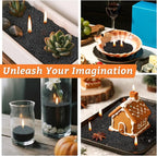 Candle Sand Wax with Wicks and Wick Tabs- 450g DIY Black Pearled Candle Wax, Refillable Pearled Sand Candles with Wicks, for Making Candles for Halloween, Party