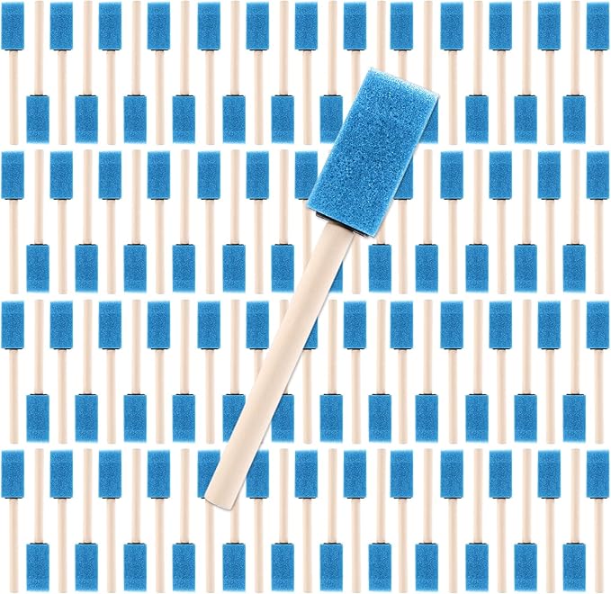 1" Foam Paint Brushes - 100 Pack, 1-Inch Painting Sponges - Premium Foam Brushes - Lightweight & Durable - Sponge Brush Ideal for Painting, Crafting, Acrylics, Stains, Varnishes (Blue)