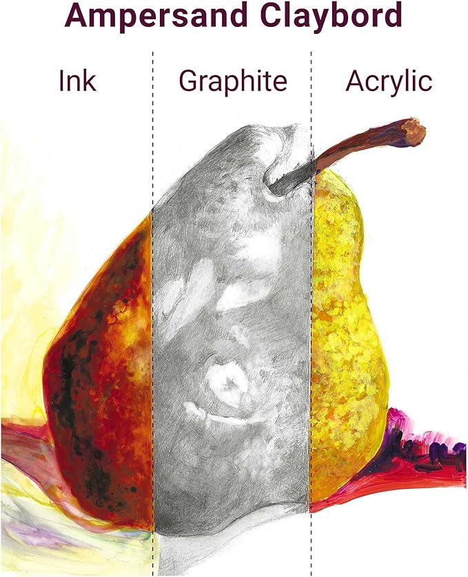 Ampersand Art Supply Wood Painting Panel: Museum Series Claybord, 12" x 36", 2" Cradled Profile