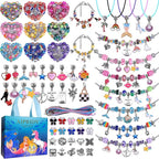 AIPRIDY 150 Pieces Charm Bracelet Making Kit,Unicorn Mermaid Crafts Gifts Set Can Inspires Imagination and Creativity,Jewelry Making Kit Perfect Gifts for Girls 5-12 Years Old (150 Pieces)