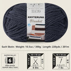 #6 Super Bulky Blanket Yarn for Crocheting - 4 Skeins(Each 10.5oz/300g, 220yds/201m), Chunky Chenille Thick Plush Big Soft Yarn for Crocheting Knitting Blankets, Charcoal Grey