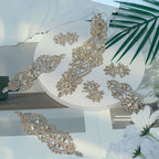 PEARLY JUN 11 Pcs Gold Rhinestone Applique Patches Pearl Rhinestone Patches Iron on Appliques for Dresses Hand Sewing Craft Projects DIY Wedding Clothes Shoes Hats Bags Embellishments