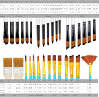 32 pcs Paint Brushes Set for Acrylic Painting,Watercolor,Oil，Inks，Gouache，Crafts, Brush Tip with Flat，Round, Angle，Filbert,Fan, Detail Brushes，Paint Brush Set for Artists and Beginners