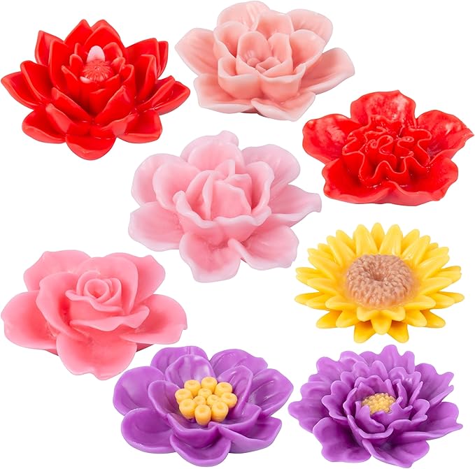 8 Pack Large Flower Succulent Candle Mold Resin Casting Silicone Molds for Home Decor & Candle Making Wave Spiral Mold