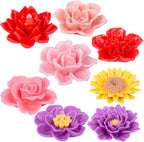 8 Pack Large Flower Succulent Candle Mold Resin Casting Silicone Molds for Home Decor & Candle Making Wave Spiral Mold