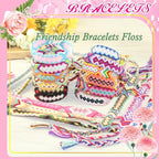 Friendship Bracelet String 50 Skeins Fashionable Rainbow Color Embroidery Floss Cross Stitch Embroidery Thread Cotton Floss Bracelet Yarn, Craft Floss