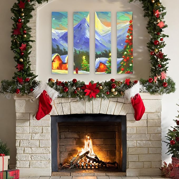 Bright Creations Unfinished Wood Panels for Painting & Crafts - 6 x 23 in, 0.84 in Thick, 4-Pack - Deep Cradle Boards & Long Wood Canvas Blank Wooden Signs for Wall Decor