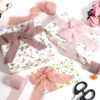 3 Rolls Earth Tone Handmade Fringe Chiffon Ribbon 1.5 Inch x 7 Yard Silk-Like Colorful Rustic Ribbon for Bouquets Wrapping Decor Wedding Invitation Accessories