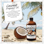 HIQILI Coconut Fragrance Oil for Home Diffuser, Ideal for Making Candle, Soap, Body Spray, Women's Perfume, Creamy Scents - 5.07 Fl Oz