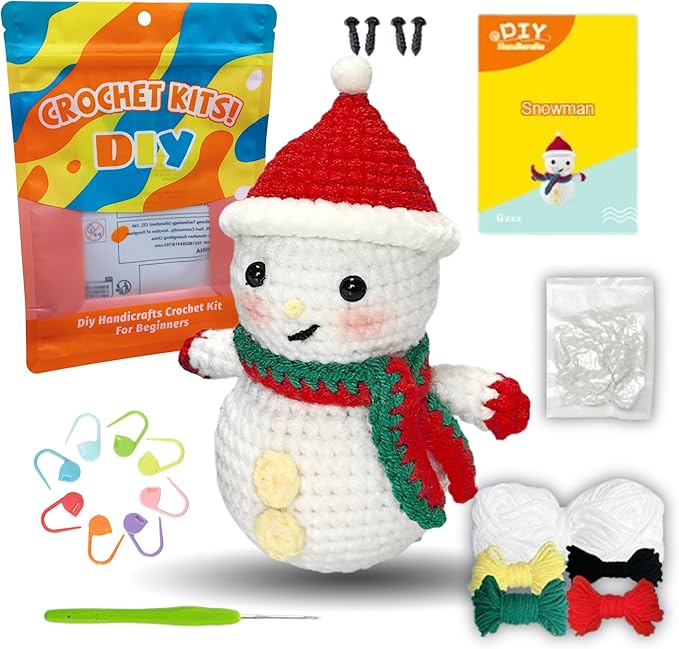 THOVY Crochet Kit for Beginners,Crochet Starter Kit w Step-by-Step Video Tutorials,Easy Beginner Crochet Kit for Adults,DIY Crochet Starter Set