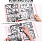 10 Pcs 0.3mm Magnet Sheets and 80 pockets/20 pages Storage Album for Stamp and Cutting Dies Storage Book Organizer Folder for Storage Die Cutting, DIY Scrapbooking Card Making Supplies (Orange)