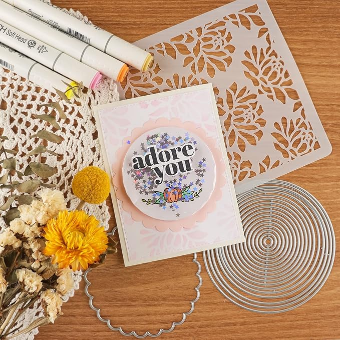 10 Pack Flat Shaker Covers for Card Making - 4.25' Round Clear Plastic Transparent Shaker Creator Acetate Sheets for Arts & Crafts Projects DIY Scrapbooking Supplies