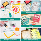 CraftyManor Masked Impression Large Ink Pads for Stamps, Water Based Smudge Chalk Stamp Pad for Scrapbooking, Journaling, Card Making, DIY Craft Scrapbook Supplies for Adults (#CM256405)