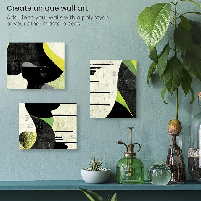 ARTEZA Stretched Canvas, 8 x 10 Inches, Pack of 12, Blank White Canvas for Painting for Acrylic, Oil and Gouache Paints