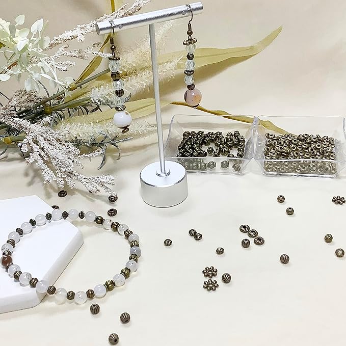 Antique Bronze Spacer Beads for Jewelry Making 500pcs Small Brass Metal Beads & Bead Assortments for Bracelet Necklace Earring Making Brass Bead Spacers for Jewelry Making Supplies